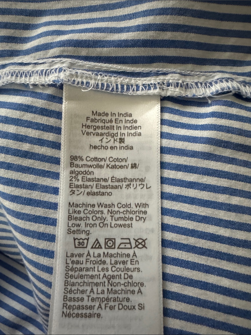 J. Crew Blue and White Pinstripe Button-Down Shirt - Picture 3 of 3